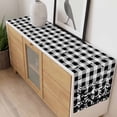thumbnail image 4 of Halloween Table Runner - 90 Inch Long, Kitchen Dining Table Runner Dresser Scarves, Black White Plaid Horror Bat Spooky Halloween Farmhouse Decor for Coffee Tables Wedding Party Banquet, 4 of 8