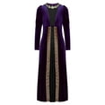 thumbnail image 3 of inlzdz Robe Maxi Renaissance pour Filles en Velours Rétro Robe de Bal pour Princesse Médiévale Tenue de Reine Violet 10, 3 of 7