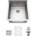 thumbnail image 7 of TORVA 16 Gauge Stainless Steel Single Bowl Deep Bar Prep Sink, 17x19x9 inch Undermount Kitchen Sink, 7 of 7