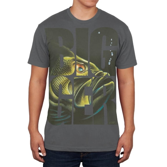 Size Does Matter Bass Basszilla Grey Adult Soft T-Shirt - 2X-Large