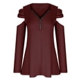 thumbnail image 5 of gakvbuo Plus Size Pullover Sweaters For Women Long Sleeve Sweatshirts Fall Tunic Tops Women Casual Long Sleeve Zipper Hollow Out T-Shirt Blouse Tops, 5 of 6
