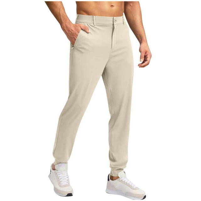 Beige Mens Pants Sweat Pants for Mens Track Gym Golf Lounge Jogger Going Out Straight Leg Basic Long Cuff Leg Summer Fall Pants Button Zip Up 2025 Soft Comfy Clothing S