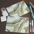 thumbnail image 4 of Cala Home "Teal Agate" Premium Decorative Hardboard Cork Back Tabletop Placemats 4 Pack, 4 of 7