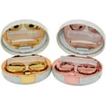 thumbnail image 1 of 2 Pack Marble Contact Lens Case All In One Travel Contact Container Soak Storage Kit(Rose Gold + Gold), 1 of 7