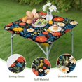 thumbnail image 4 of Pioneer Flower Floral Print Pattern Square Fitted Tablecloth with Elastic Edge,Square Table Cover,Washable Elastic Table Cover for Home Kitchen Party Decor 36"x36", 4 of 6