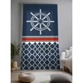 thumbnail image 2 of Sheer Curtains 108 Inches Long, Navy Blue Coastal Semi Sheer Curtains Light Filtering Window Treatment, Nautical Ocean Sea Rudder Abstract Art Privacy Voile Drapes for Living Room 52x108 Inch, 2 of 7
