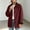 Wine, variant on HCBY Women Corduroy Collar Jacket Button Front Mid Length Barn Coat Utility Workwear with Pockets for Fall Winter