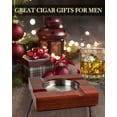 thumbnail image 6 of Wood Cigar Ashtray Accessories for Cigarettes - Indoor Outdoor Patio Home Office Use - Square Wooden Brown Ash Tray Gift Set for Men With Gift Box (Classic), 6 of 6