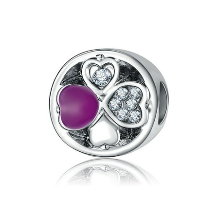 Elegant Round Shape - Elegant Round Clover Pendant Simple Heart Shape Shimmer Rhinestone Pendant (without Chain)