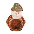 thumbnail image 5 of sunsanly Christmas Candy Basket Rattan Weaving Candy Basket with Stuffed Plush Santa Claus Snowman Holiday Party Sweets Basket Tabletop Ornament for Home, 5 of 8