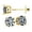 Hypoallergenic & Sterling Silver - Yellow Gold Plated, variant on 14K Solid Gold Post & Sterling Silver Made with Swarovski 4 Prong CZ Stud Earrings - Platinum Plated - 5.50mm - 1.50cttw