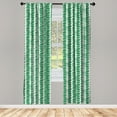 thumbnail image 3 of Ambesonne Tropical Curtains, Repeating Husta Leaves Art, Pair of 28"x63", Hunter Green and White, 3 of 5