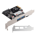 thumbnail image 3 of Expansion Card Desktop Graphics Card PCI-E1x to USB3.1 Type-C Card USB3.0 A Adapter Card Forward and Reverse Insertion, 3 of 5