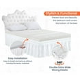 thumbnail image 4 of CCNY 16" Inch Drop Wrap Around Bed Skirt Family King Size 100% Microfiber Made White Color, 4 of 6