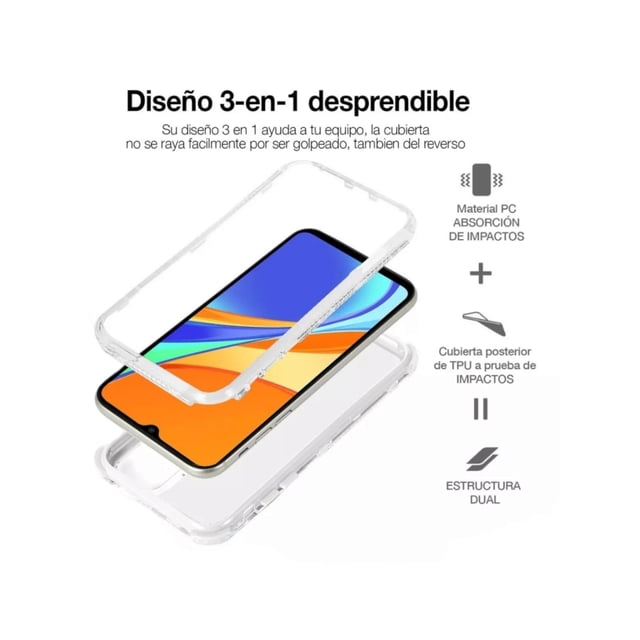 Funda Uso Rudo Cely Vesmir 360 Clear Para Xiaomi Note 11s Mas 2 Micas De Cristal