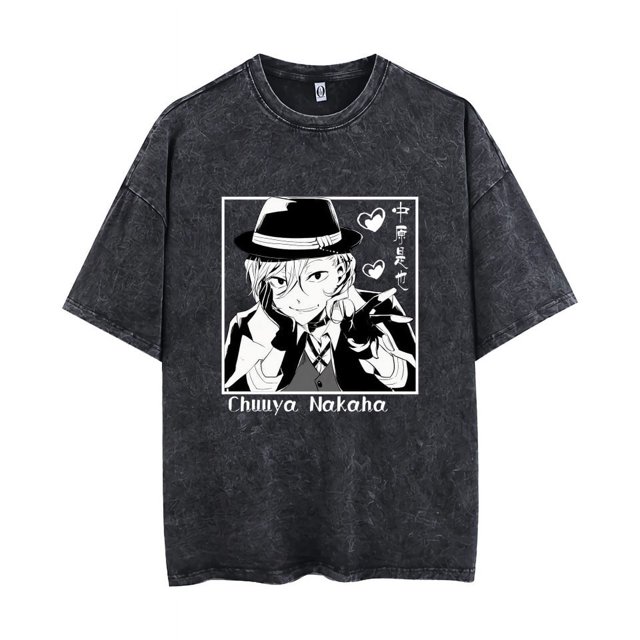 T-shirt Nakahara Chuya Été Col Rond vintage top pour Hommes et Femmes Edogawa RampoT-shirt
