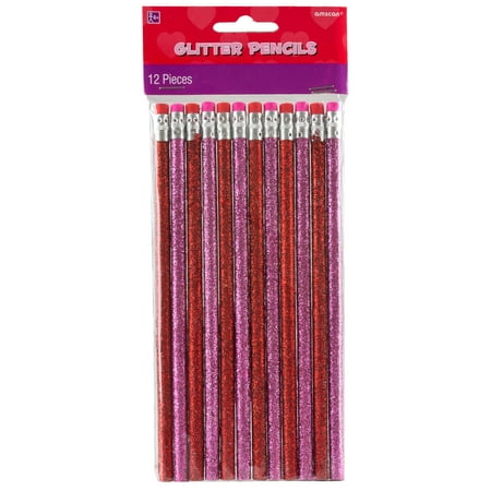 UPC: 0013051465544 | Amscan Valentine s Day Glitter Pencil (Pack Of 12)  Red/Pink  7 1/2
