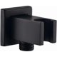 thumbnail image 1 of Wall Supply Elbow with Hand Shower Holder, 1/2 Brass Square Shower Hose Connector, Wall Water Outlet Drop Elbow Union, Black, 1 of 4