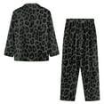 thumbnail image 4 of Kuiaobaty Black Leopard Print Women's Novelty Pajamas Set Long Sleeve Button Down Tops with Long Pants Fall Sleepwear with Pockets Nightgown Plus Size, 3XL, 4 of 7