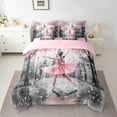 thumbnail image 2 of Manfei Kawaii Ballet Princess Twin Bedding Sets 7-Piece, Romantic Paris Eiffel Tower Bedding Comforter Set, Oil Printing Reversible Sheet Sets, Lightweight Room Decor, 2 of 7