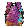 thumbnail image 4 of Rocae Rainbow Melting Ice Cream Print Lightweight Casual Backpack Travel Hiking Backpack Carry on Laptop Backpack, 4 of 5