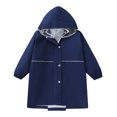 thumbnail image 4 of Cethrio Girls Boys Rain Jackets, Lightweight Waterproof Zip up Hooded Kids Raincoats Navy Size 6-7 T, 4 of 9