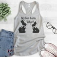 thumbnail image 2 of My Butt Hurts Chocolate Bunny Tank Top, Ladies Racerback Tank Top, Easter Chocolate Rabbit Cute Easter Tank, Silver Gray, Small, 2 of 3
