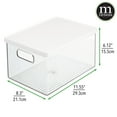 thumbnail image 3 of mDesign Plastic Storage Bin Box Container, Lid and Handles, 2 Pack, Clear/White, 3 of 8