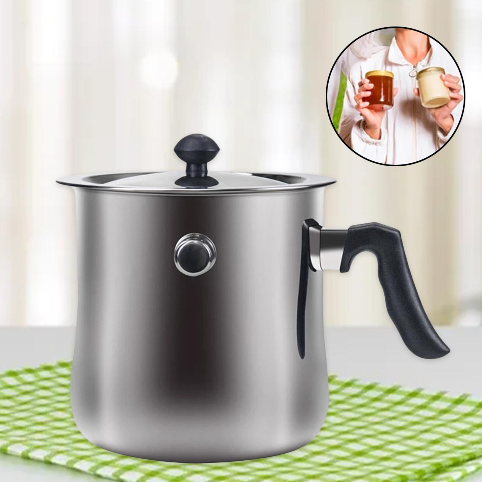 Candle Making Pouring Pot Stainless Steel Double Boilers Dripless Pouring Heat-Resistant Handle Melter Pot,Candle Making Supplies 17.5x15CM 1.5L