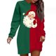 thumbnail image 1 of WILLBEST Sudadera Informal de Mujer con Estampado Navideño Interesante En Bloques de Color Verde y Rojo, Cuello Redondo, Manga Larga y Sin Capucha X-Grande, 1 of 4