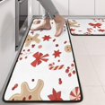 thumbnail image 2 of Kitchen Rugs Sets Of 2,Red Christmas Gingerbread Man Pattern Anti Fatigue Kitchen Mat Rugs Non Slip Washable,Decorative Kitchen Floor Mats for Kitchen,Sink,Laundry,17"x47"+17"x47", 2 of 5