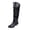 Black, variant on EKVAHL Women's Knee High Slouchy Boots, Pull On Faux Leather Ruched Tall Boots, Low Heel Fall Occasion Casual Dress Boots Brown