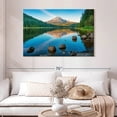thumbnail image 2 of Elephant Stock Relaxing Trillium Lake Wall Art - Horizontal Canvas Wall Art - Living Room Wall Decor - Nature Canvas - Blue And Green Decor - 48" x 32", 2 of 8