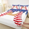 thumbnail image 4 of Erosebridal Boys Baseball Sport Themed Bed Sheets,Watercolor Ice Cream Baseball King Sheets For Kids Boys Men 4-Piece, 4 of 6
