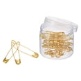 thumbnail image 1 of Unique Bargains 2 Inch Metal Sewing Pins Safety Pins with Box for Office Home Gold Tone 60 Pack, 1 of 4