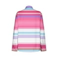 thumbnail image 6 of Qepwscx Casual Womens Long Sleeve Button Up Tops Stripe Print Collar Neck Shirts Going Out Tops T-Shirts Blouses Fall Spring Sweatshirt Basic Tees Loose Fits for Women, 6 of 6