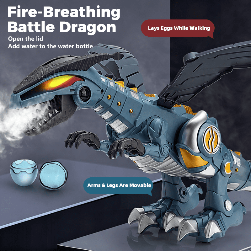HNZENBW Dinosaur Robot Toy,Electric T-Rex with Walking,Spray Feature,Dinosaur Egg ,LED Lights & Realistic Roar,Gift for Boys Girls