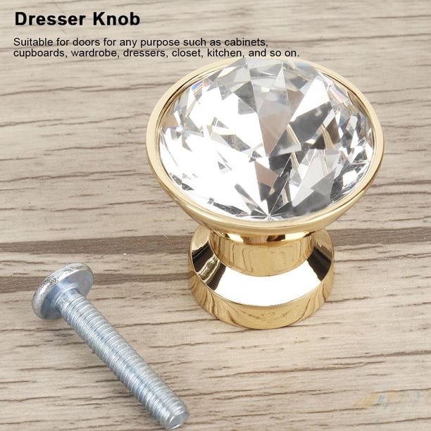 Perillas de Cristal Armario Cómoda Tirar de Las manijas Dise?o Retro 4 Unids 30mm Solo Agujero para Armario KTV Escritorio Cajones Armario de la Cocina(2#) Mejoras Para el Hogar Crtynell NO