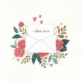 thumbnail image 2 of Jackson, Jenaya 26x26 Black Ornate Wood Framed with Double Matting Museum Art Print Titled - Love Notes I, 2 of 4