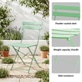 thumbnail image 5 of Yardgrace 3-Piece Folding Steel Patio Bistro Set, 2 Chairs and Table, Pea Green, 5 of 8