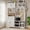 Rustic White, variant on Virans 5-in-1 Hall Tree with Shoe Storage, 2 Storage Cabinets, Drawer, Open Cubbies, 9 Hooks for Mudroom, Living Room, Rustic White