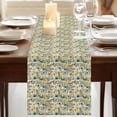 thumbnail image 3 of Table Runners 120 Inches Long Dress Scarves, Vintage Flowers Farmhouse Coffee/Dining/Kitchen Table Runner for Living Room, Spring Yellow Green Floral Country Leaves Birds 13x120 Inch, 3 of 9