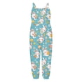 thumbnail image 4 of LRen Toddler Girls Kids Jumpsuit One Piece Floral Bunny Print Playsuit Strap Romper Summer Easter Family Matching Outfits Clothes, 4 of 4