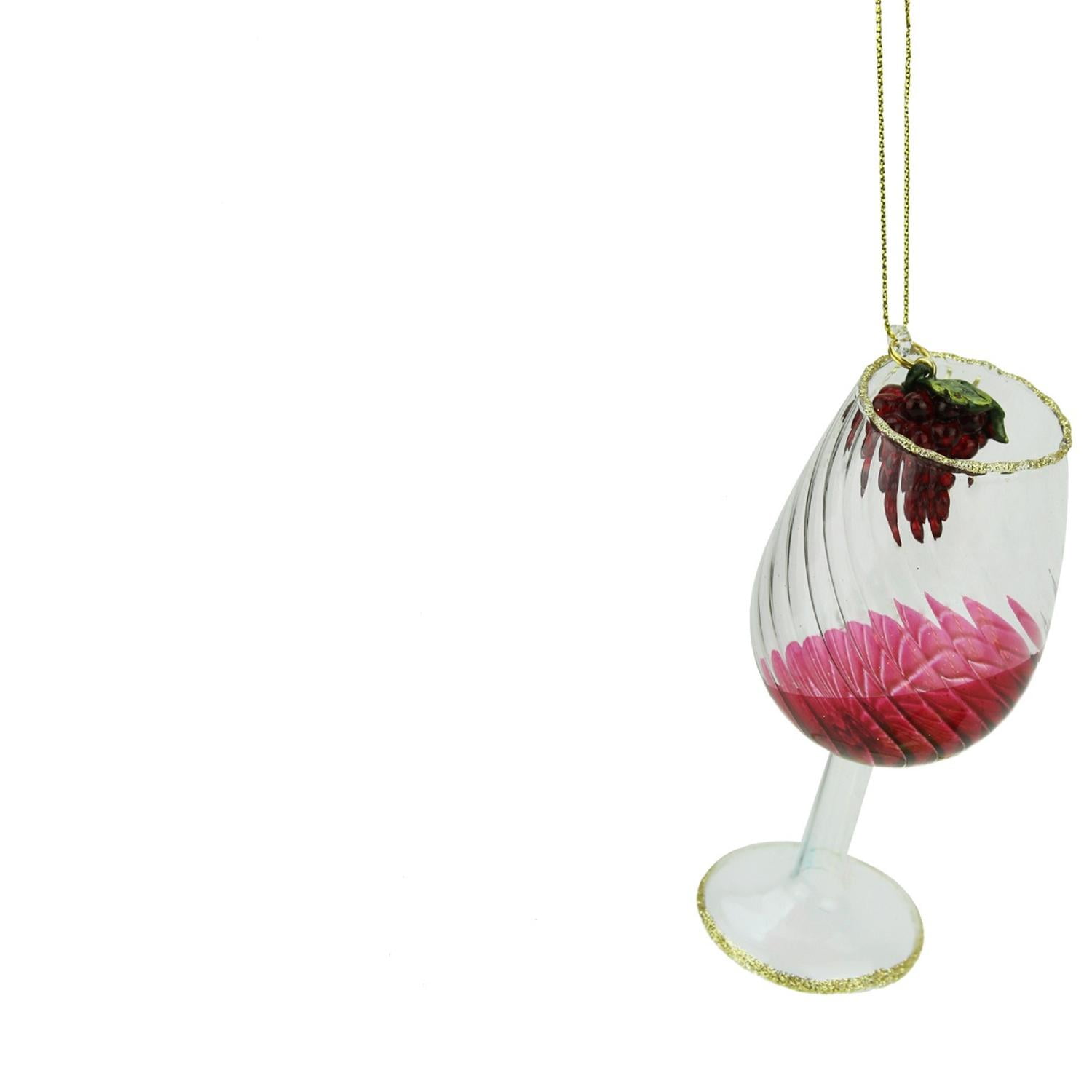4.25" Red Embellished Wine Glass Christmas Ornament Walmart Canada