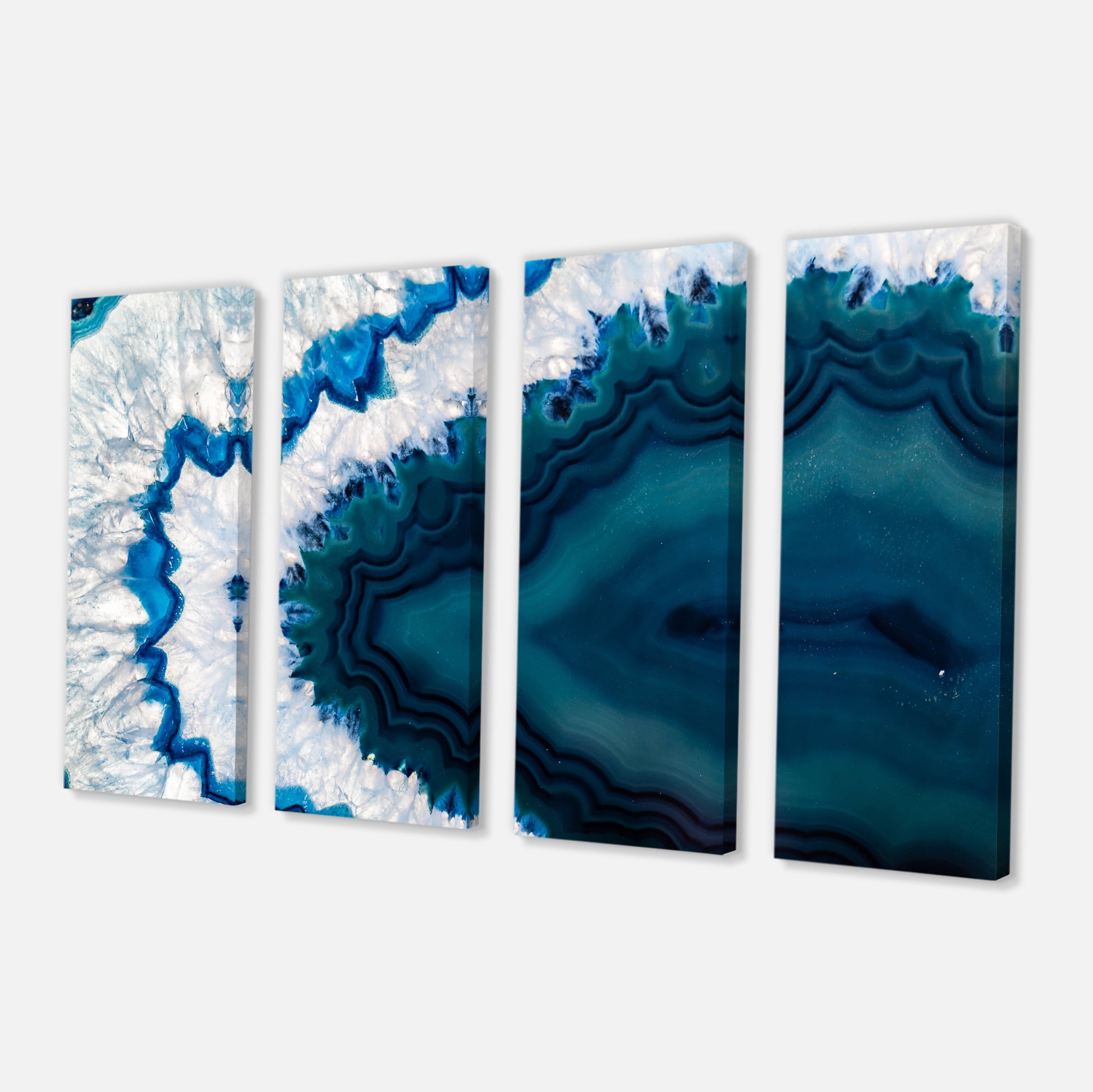 Designart 'Blue Brazilian Geode ' Abstract Canvas Wall Art Print