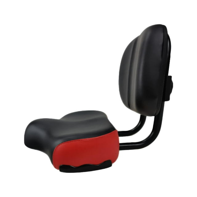 Asiento de bicicleta, asiento de bicicleta, asiento de bicicleta, cojín de asiento ancho con respaldo, asiento de bicicleta de ejercicio absorbente de Rojo
