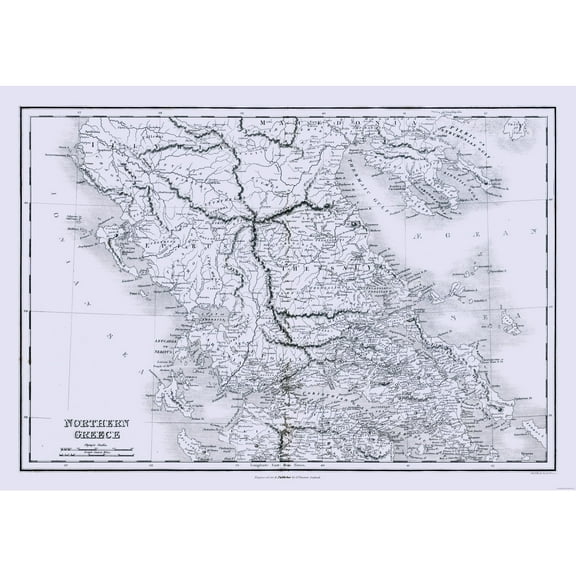 Historic Map - Greece Northern - Oxford 1828 - Vintage Wall Art