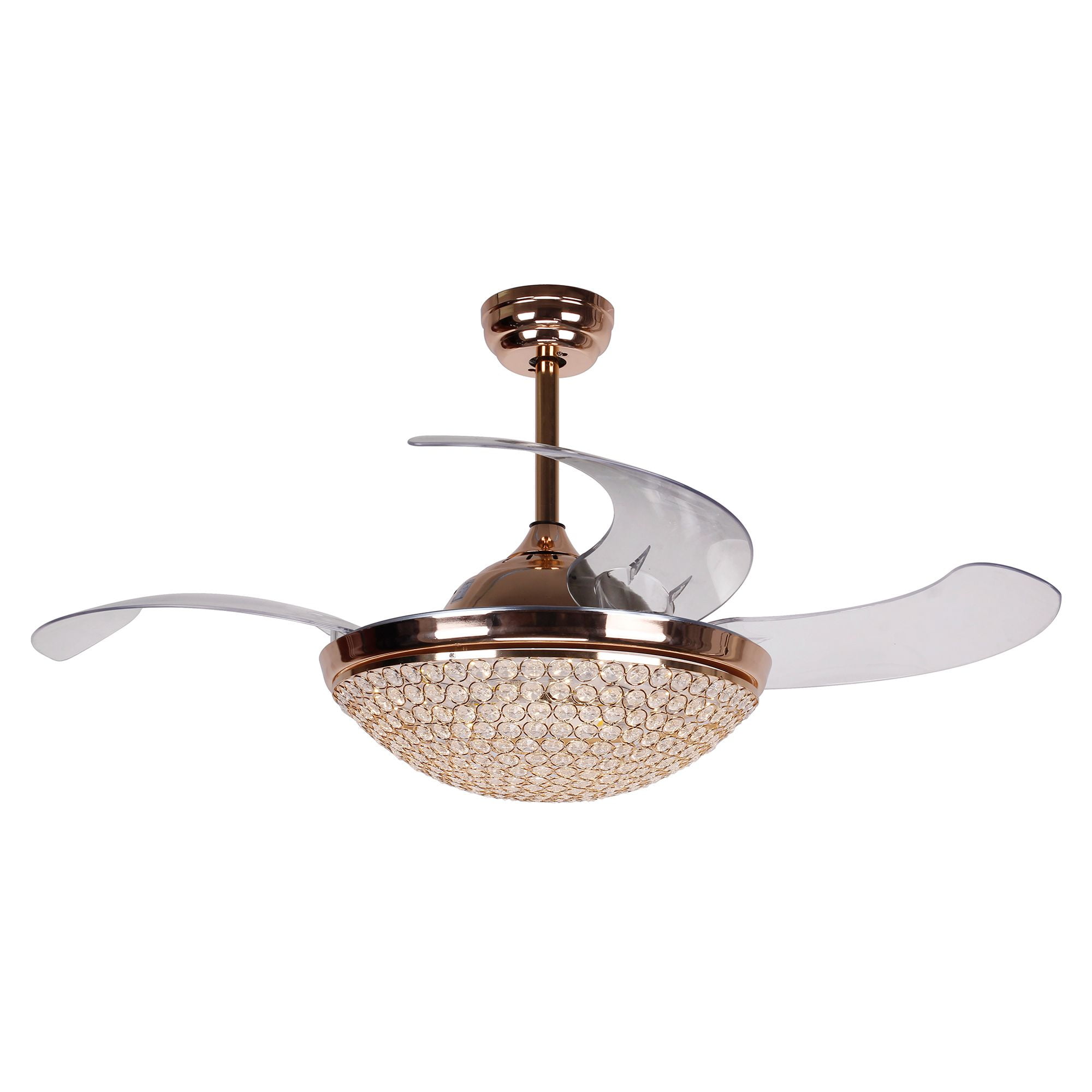 Parrot Uncle 42 Crystal Ceiling Fan With Dimmable Light And Parrot Uncle 42 Crystal Ceiling Fan With Dimmable Light And Foldable Blades Com