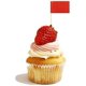 thumbnail image 4 of 100 unidades de banderas de palillos de color (rojo), banderas de palillos en blanco, banderas de palillos de queso de frutas, minipalitos pequeños, cupcake, banderas de palillos de dientes en blanco Feliz Sencillez, 4 of 5