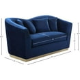 thumbnail image 5 of Pemberly Row Modern / Contemporary Velvet Upholstered Loveseat in Navy, 5 of 6